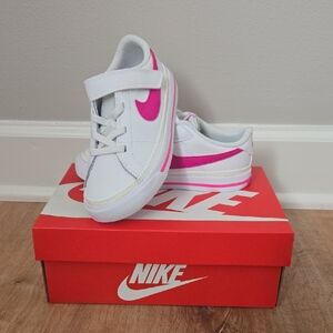 Nike Toddler White and Pink Sneakers